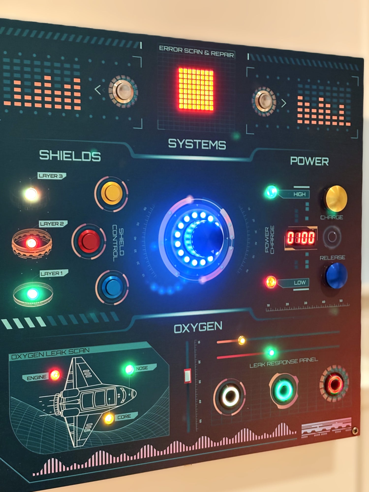 Toy Rocket Control Panel Lumi Play Boards | Handcrafted Spaceship Control Panels for Kids